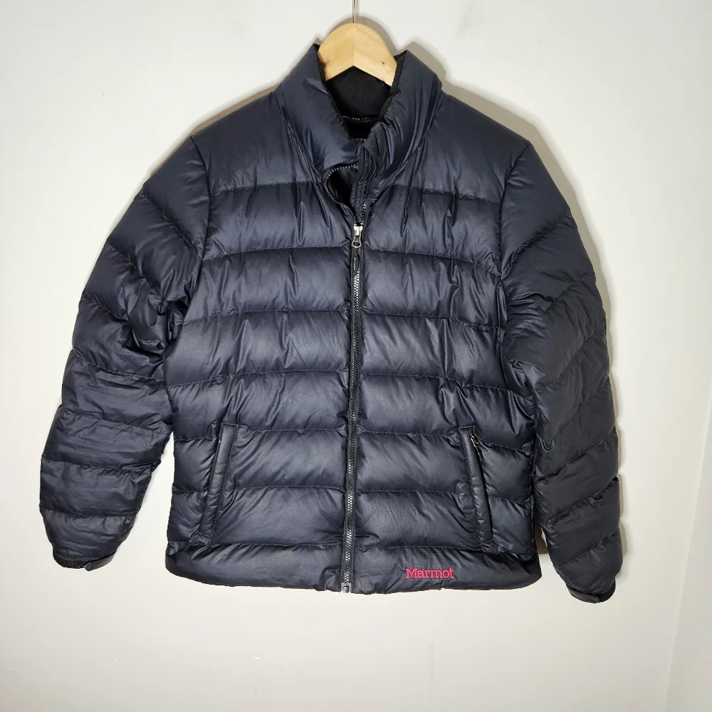 Marmot 650-fill Men's Down Puffer Jacket Black Zip Front Ski Large L